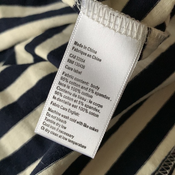 Lili’s Closet Navy & Ivory Striped Tank with Crocheted Collar - Picture 4 of 4